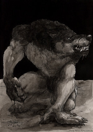 Loup-garou (dessin crayon noir)